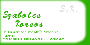 szabolcs korsos business card