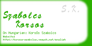 szabolcs korsos business card